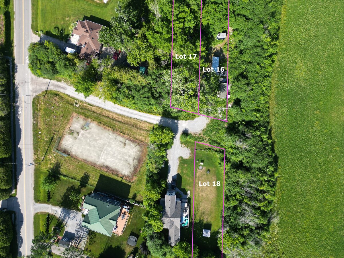 Aerial view of a serviced Isobel Avenue building lot