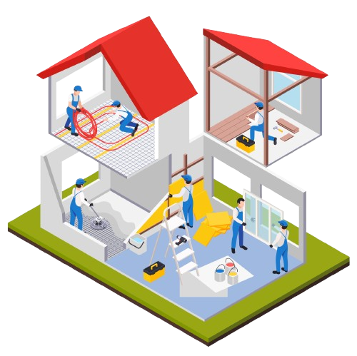 Home renovation and repair works illustration